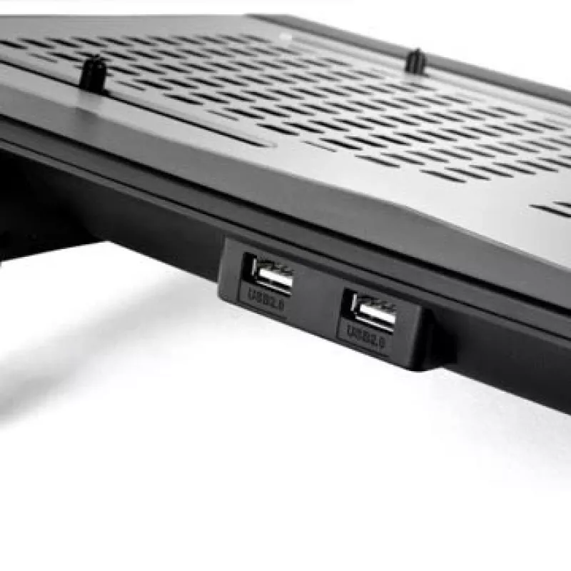 Piezīmjdatora dzesēšanas paliktnis THERMALTAKE CL-N002-PL12BL-A ar 12 cm ventilatoru, alumīnija un plastmasas, 390×277,5×49,3 mm, 1000–1300 apgr./min