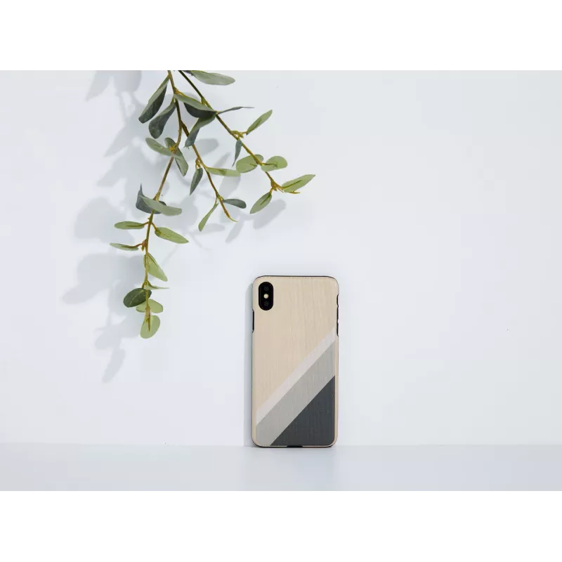 Telefona maciņš man and wood iPhone XS Max — pelēks uzvalks, melns