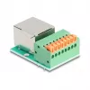 DeLOCK 90652 kabeļa adapteris RJ45 8 kontaktu spaiļu bloks Zaļš Sudrabains