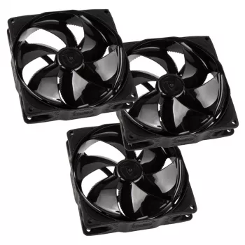 NOISEBLOCKER NB-eLoop B12-PS Melns Edition 120mm PWM 3-Pack