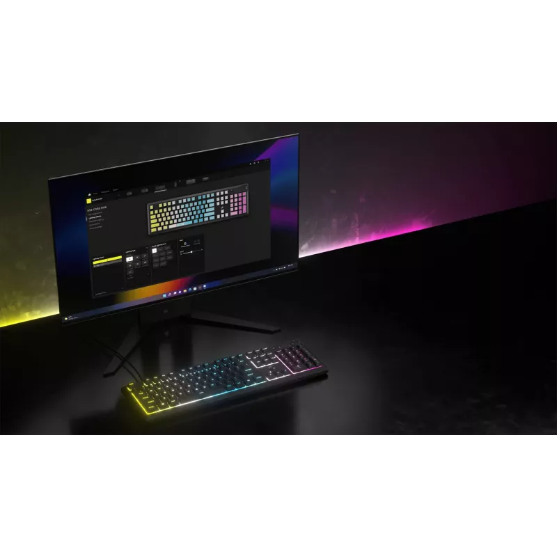 Corsair K55 CORE RGB tastatūra spēlēm USB QWERTZ vācu valodā melna