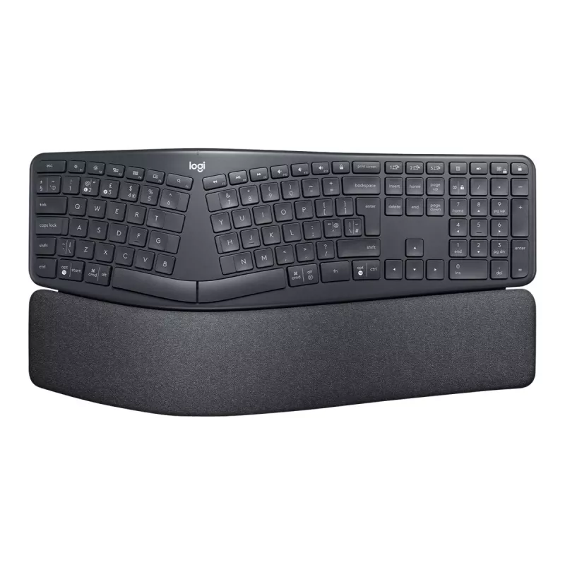 Logitech ERGO K860 - Tastatūra - Bezvadu - 2,4 GHz, Bluetooth 5.0 - QWERTY - GB - Grafīts