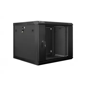 Sienas skapis LANBERG 9U 19 collu WF01-6609-10B, 600×600×507 mm, 60 kg, IP20, melns