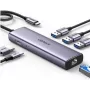 Ugreen 15598 USB 3.2 Gen 1 Type-C centrmezgls HDMI RJ-45 USB 3.0 Sudraba