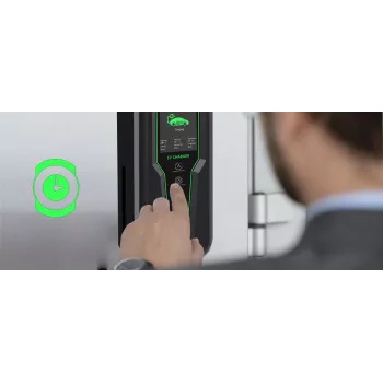 Qoltec 52465 Mobilais lādētājs EV 2-in-1 Type2 ar regulēšanu | 3.5kW | 230V | LCD | Pārnēsājams | Wallbox | 5m