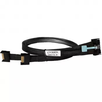 Diskdziņa adapteris ICY BOX MB413L-B — MCIO 8i SFF-TA-1016 uz 2× MCIO 4i SFF-TA-1016
