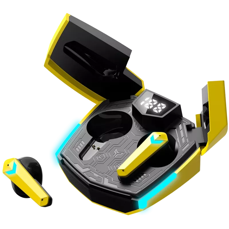 Canyon GTWS-2 Bezvadu ausu āķa austiņas spēlēm USB Type-C uzlādes doks Dzeltens (CND-GTWS2Y)