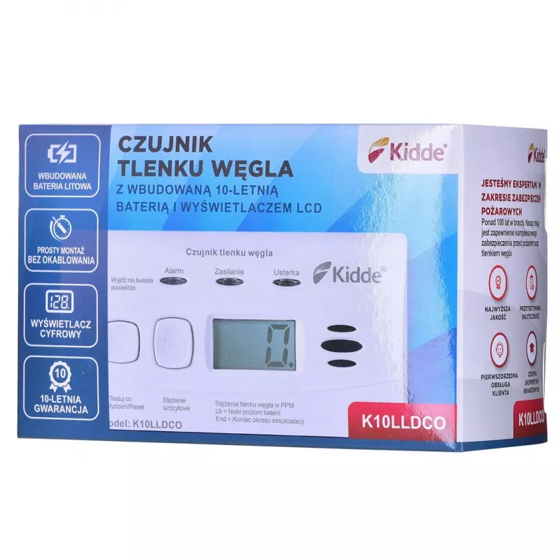 K10LLDCO KIDDE OGLEKĻA MONOKSĪDA UN OGLEKĻA MONOKSĪDA DETEKTORS