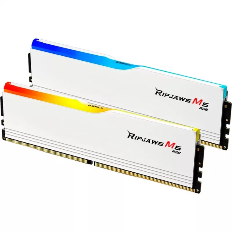 DIMM 64 GB DDR5-5200 (2x 32 GB) Dual-Kit, atmiņa balta, F5-5200J4040A32GX2-RM5RW, Ripjaws M5 RGB, INTEL XMP