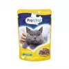 Mitrā kaķu barība PREVITAL Cat Food Mix 4 Flavors — Vistas, teļa gaļas, laša, mājputnu, 96 x 100 g paciņas (9,6 kg, pieaugušiem kaķiem)