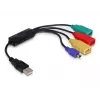DeLock USB2.0 ārējais 4 portu kabeļu HUB - Hubs - 4 x USB2.0 - Galddatoram (61724)