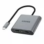 UNITEK ADAPTERS USB-C, 2x HDMI, 4K@60HZ, MST, V1404B (V1404B)