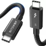 USB-C kabelis BlitzWolf BW-HDC8 240W 0.5 m — melns, lieljaudas USB-C uz USB-C uzlādes/datu kabelis