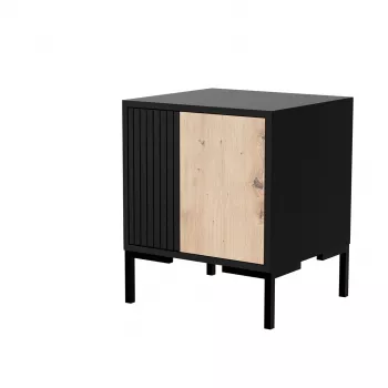 Naktsgaldiņš Cama Meble MERCI 44x40x52,5 cm, melns un ozolkoka, MDF/skaidu plātne, iepakojumā 2 gab.