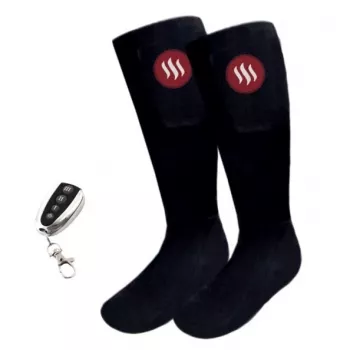Sporta zeķes Glovii GQ2L unisex L ar integrētu apsildes elementu, kokvilnas/elastāna maisījums, melnas/sarkanas