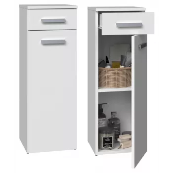 Vannas istabas puskolonna ar atvilktni Top E Shop Nel 30×30×85 cm balta matēta