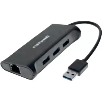 Dexlan dokstacijas centrmezgls 310723 — 3× SuperSpeed USB 3.0 pieslēgvietas, 1× Gigabit Ethernet (10/100/1000)