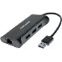 Dexlan dokstacijas centrmezgls 310723 — 3× SuperSpeed USB 3.0 pieslēgvietas, 1× Gigabit Ethernet (10/100/1000)