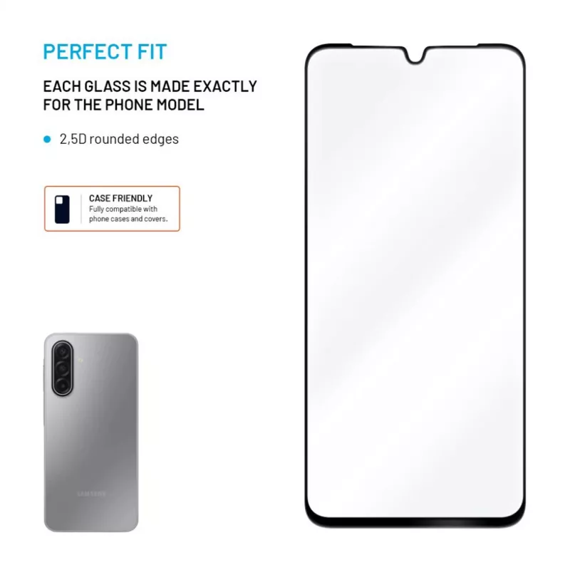 Rūdīta stikla pilna pārklājuma ekrāna aizsargs Samsung Galaxy A17 (4G/5G) no FIXED