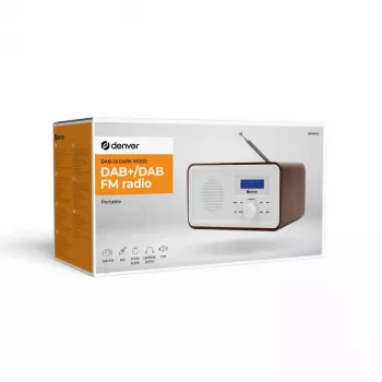 Radio DENVER DAB-30DW DAB/FM galda radio ar tumša koka apdari