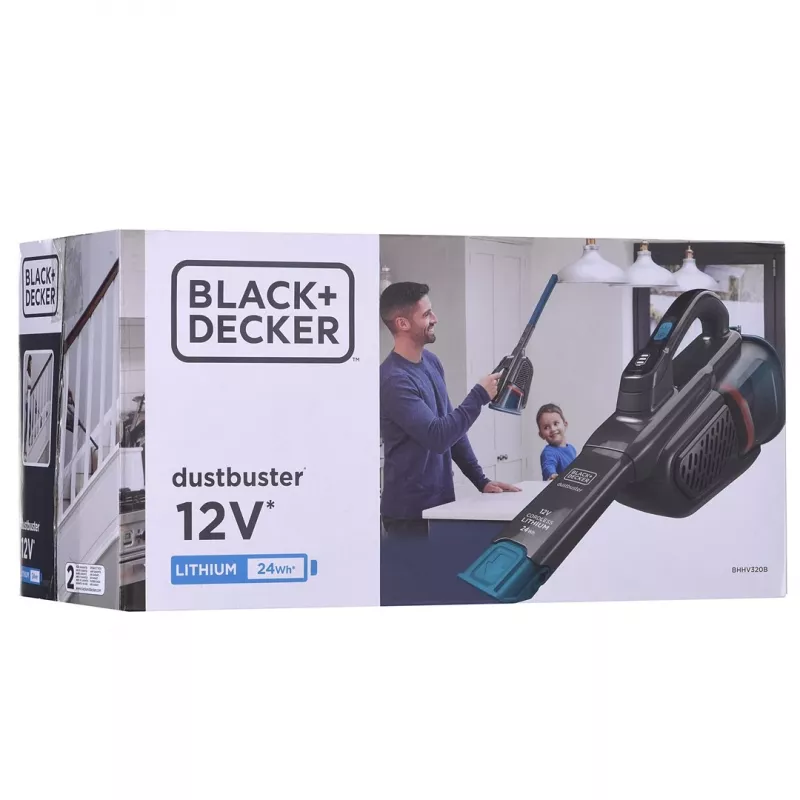 Rokas putekļsūcējs Melns & Decker Dustbuster BHHV320B-QW, bezvada 12V Li‑Ion, 0,7 L bez putekļu maisiņa, 25 AW vilkmes jauda