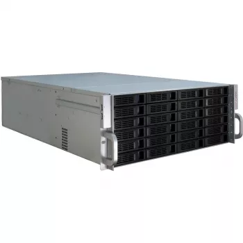 Server Case Inter-Tech 4U-4424 Rack Melns, Silver