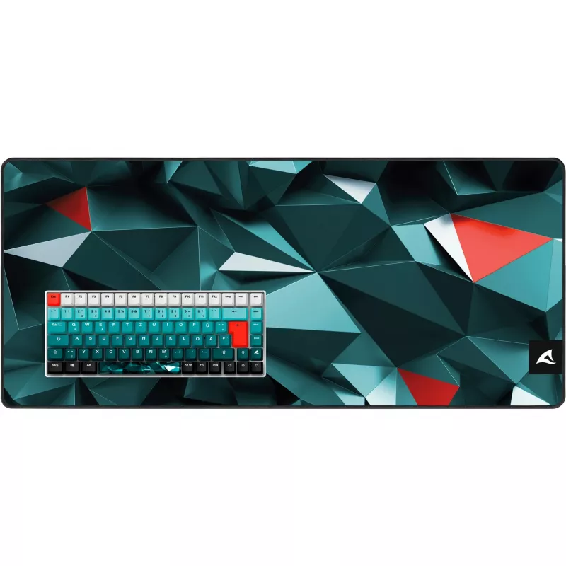 tastatūra Sharkoon SKILLER SGK50 S3 Design Bundle D1 pelēkzaļš-sarkans — vadu spēļu tastatūra, kompakts izkārtojums
