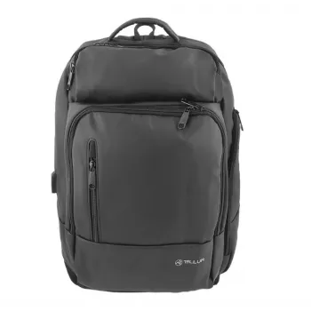 Mugursoma Tellur Notebook 17.3 collu Business XL ar USB pieslēgvietu, melna