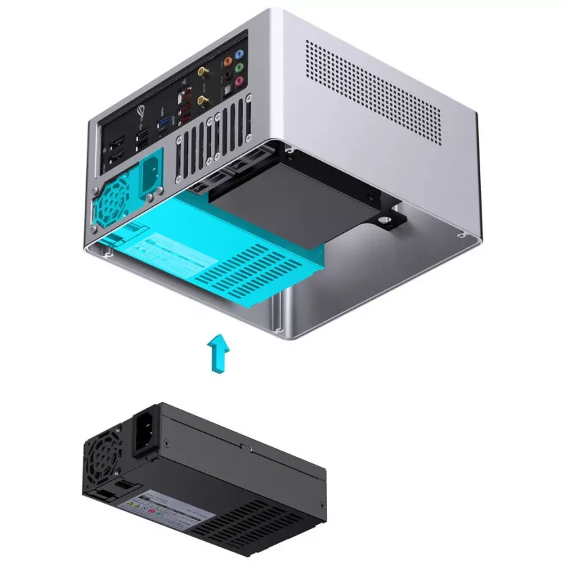 PC korpuss Jonsbo N10 mini tornis ITX sudraba
