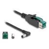 DeLOCK PoweredUSB kabelis, vīr. 12 V uz DC 5,5 x 2,5 mm, vīr., leņķveida, 1 m