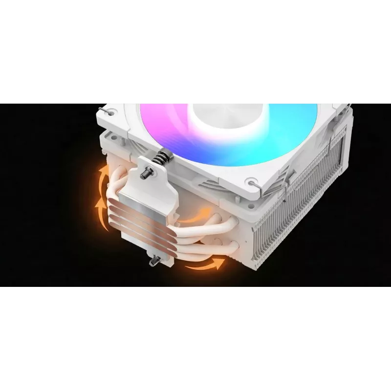 CPU dzesētājs MODECOM Volcano 0C T721 ARGB 120 balts, viena torņa, 120 mm ventilators