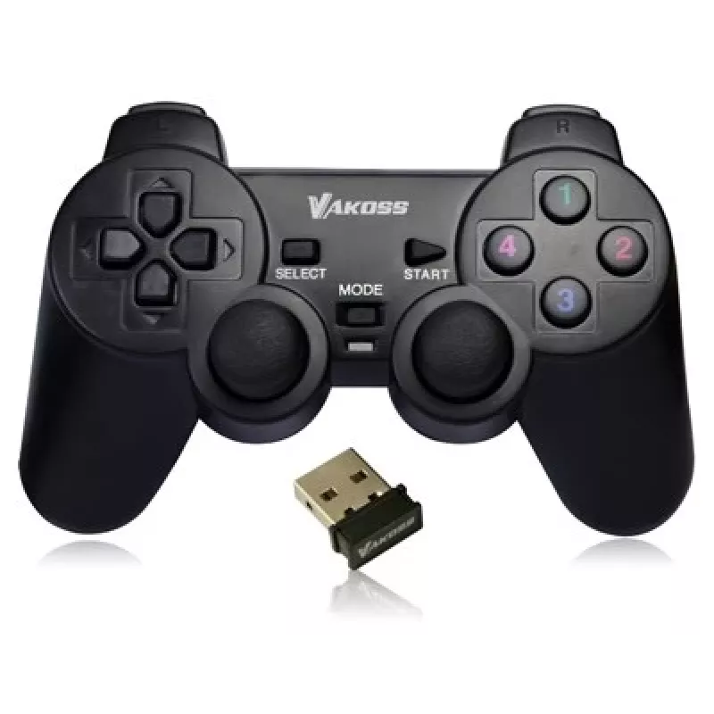 Spēļu kontrolieris VAKOSS GP-3925BK Melns bezvadu RF analogais/ciparu PC un PlayStation 3, 12 pogas, 2,4 GHz, nano uztvērējs