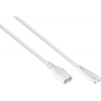 kabelmeister Euro-Extension spraudnis C8 (taisns) uz kontaktligzdu C7 / Euro 8 (taisna), Balts, 0,75mm², 2m (SK0870-W020)