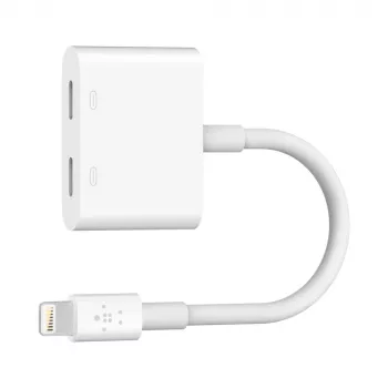 Belkin | Lightning Audio + Charge RockStar kabelis, 11,5 cm, balts | F8J198btWHT