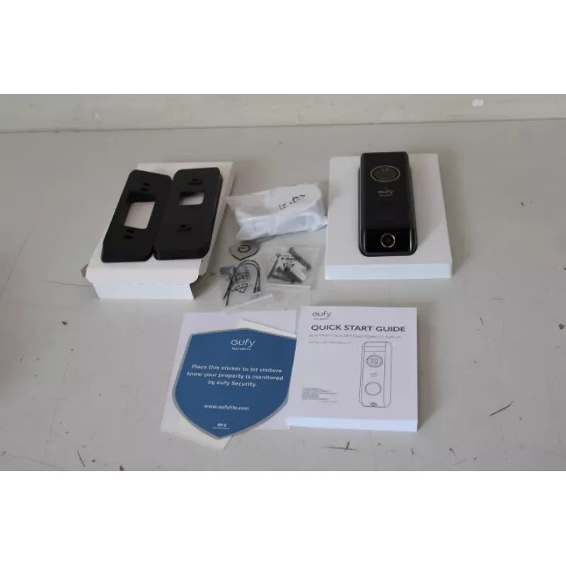 Video durvju zvans Eufy Doorbell 2 Pro — modelis T8213G11SO, melns, atjaunots (noskrāpēta augšdaļa)