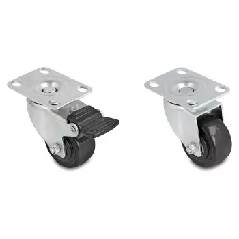 Mēbeļu ritentiņi DeLOCK 66754 melna sudraba tērauds 5 cm diametrs