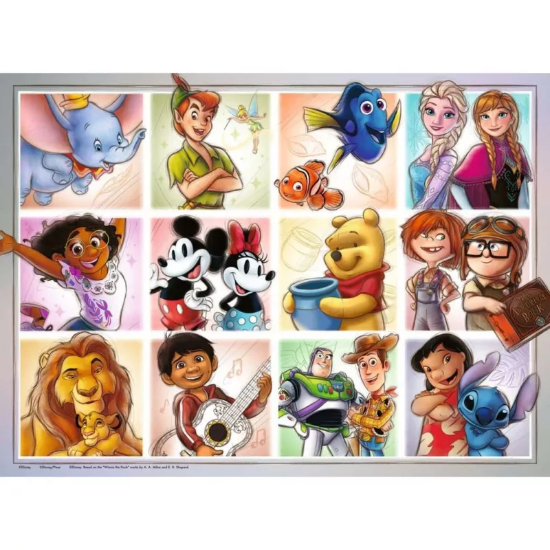 Ravensburger Disney Multicharacter bērnu puzle — 100 gabaliņi, mozaīka bērniem
