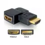 Adapter HDMI male to HDMI female 90° right DeLOCK 65076