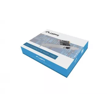 Iekšējā Ethernet tīkla karte LANBERG PCE-1GB-201, PCI Express, 1× RJ-45 Gigabit (1000 Mbit/s), melna