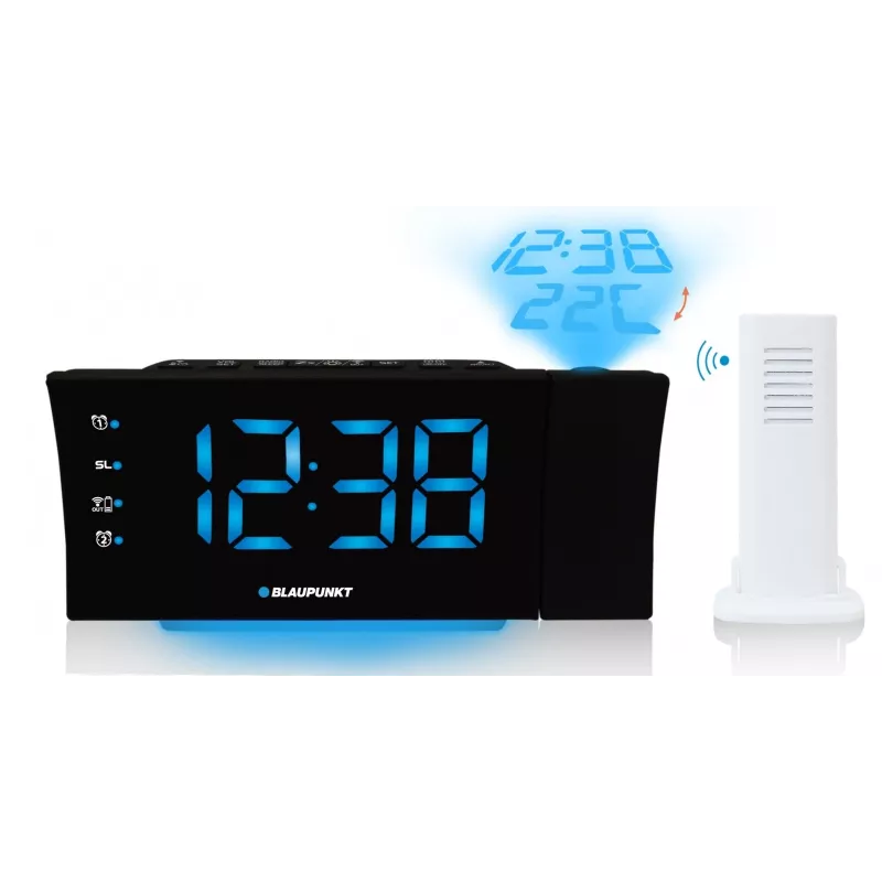 Blaupunkt CRP81USB radio modinātājs ar projekciju un USB uzlādi, melns