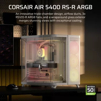 PC case Corsair AIR 5400 RS-R ARGB Midi Tower balta