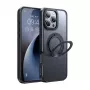 McDodo PC-4932 aizsargapvalks iPhone 16 Pro ar integrētu statīvu, melns