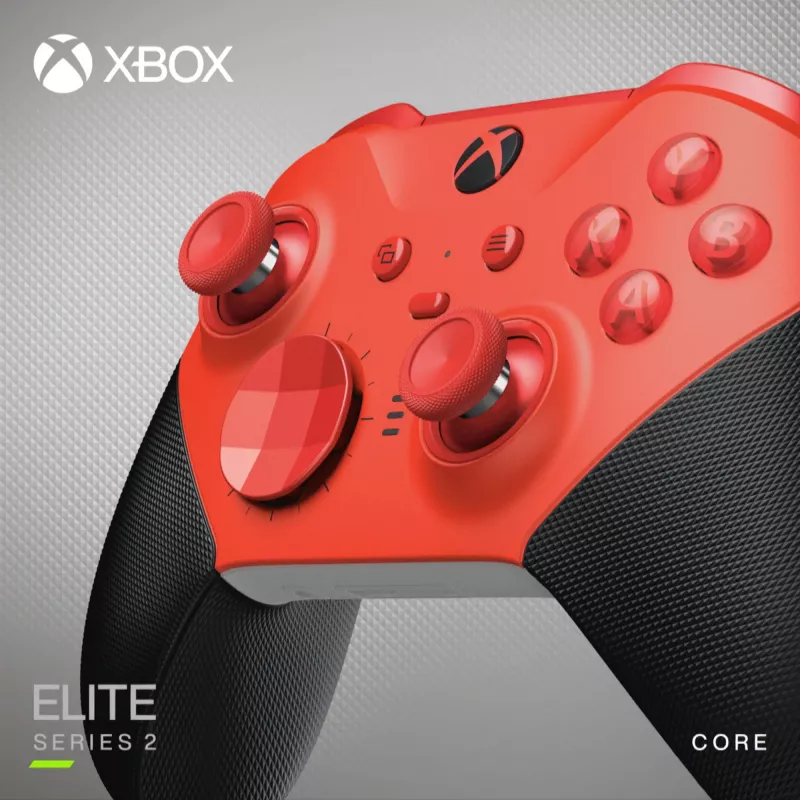 Microsoft Xbox Elite Wireless Controller Series 2 - Core - Spēļu kontrolieris - Bezvadu - Bluetooth - Sarkans - PC, Microsoft Xbox Series S, Microsoft Xbox Series X, Microsoft Xbox One, And