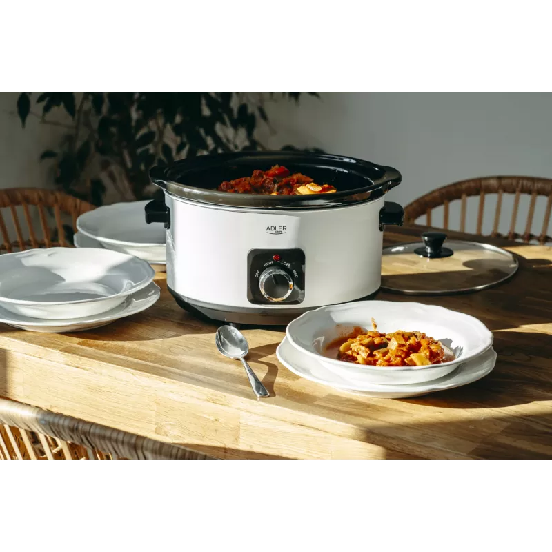 Adler AD 6413r Lēnais plīts, 5,8L, Balts Adler