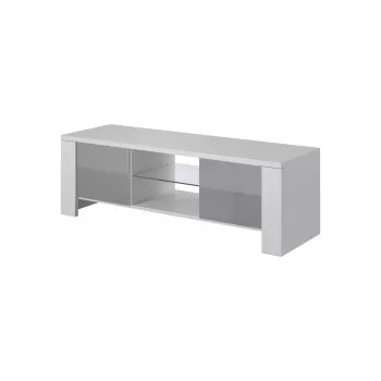 Cama TV statīvs WEST 42/130/42 balts/pelēks glancēts