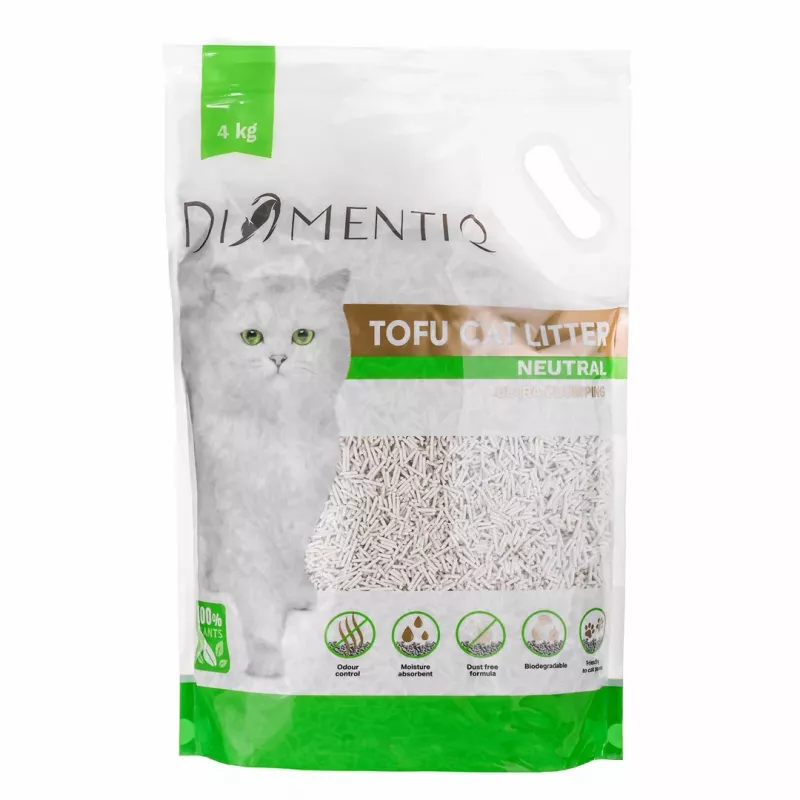 DIAMENTIQ Tofu Neutral Ultra clumping - augu izcelsmes pakaiši - 4kg