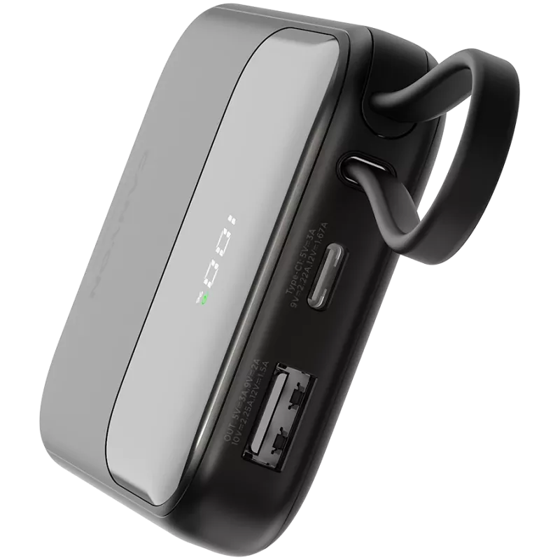 OnPower 101 iebūvēts kabelis 10000 mAh PD22.5W Melns