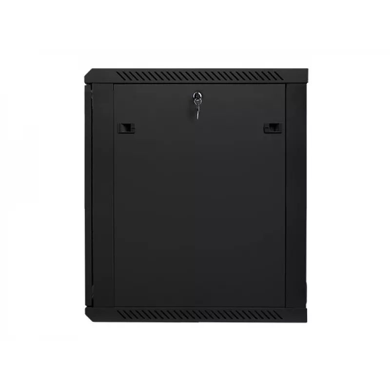 Lanberg pie sienas montējams instalācijas korpusa skapis 19 inch 15U 600x600 mm melns (stikla durvis)