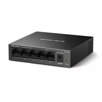 Mercusys MS105GS - Galda slēdzis, 5 Gigabitu porti, melns