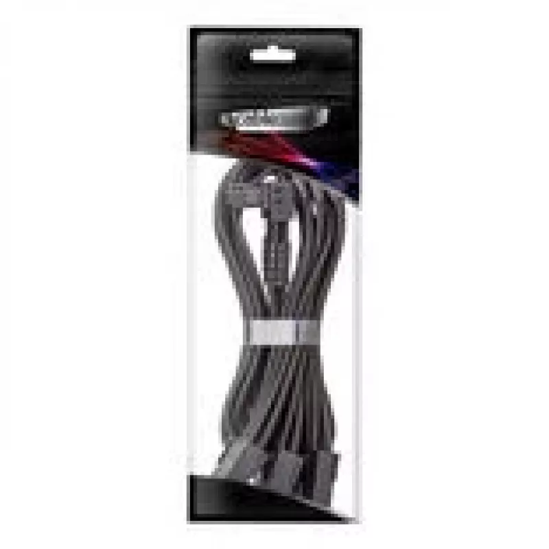 Sleeved ModMesh 12V 2x6 uz 3x 8 kontaktu kabelis, CableMod StealthSense (melns), variants A